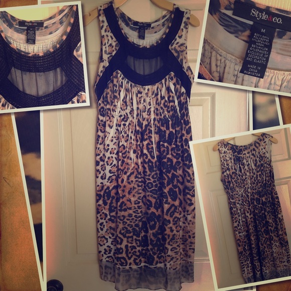 Style & Co. Leopard Dress Punk Chic - Picture 1 of 1
